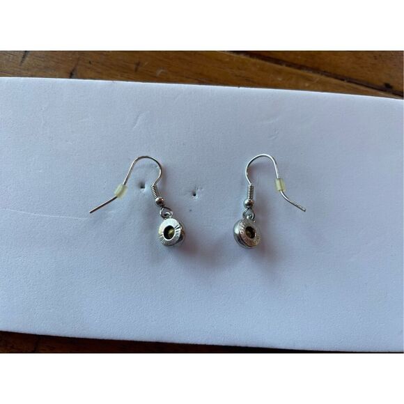 6mm Round Bezel-Set Created Ruby Dangle Earrings - Picture 3 of 3